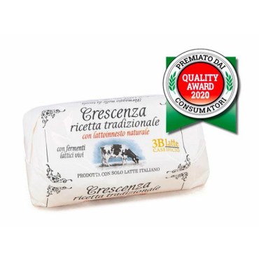 3B LATTE Crescenza con lattoinnesto naturale - latte vaccino - 4 x 250g - formaggio molle da tavola - TMC 9 giorni  1 kg