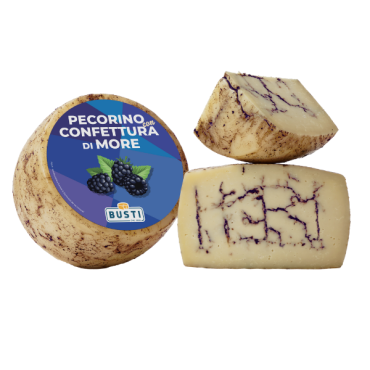 BUSTI Pecorino con confettura di More 2,5 kg - TMC 3 mesi - stagionato 2 mesi