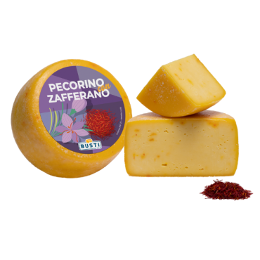 BUSTI Pecorino con zafferano 1 kg - TMC 2 mesi - stagionato 20 giorni
