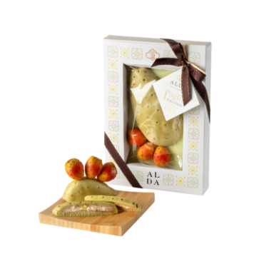 ALDA DOLCI TRADIZIONI Fico d\'india in pasta di mandorle con crema e granella di torrone e pistacchi di Stigliano 350 g - TMC 4 mesi