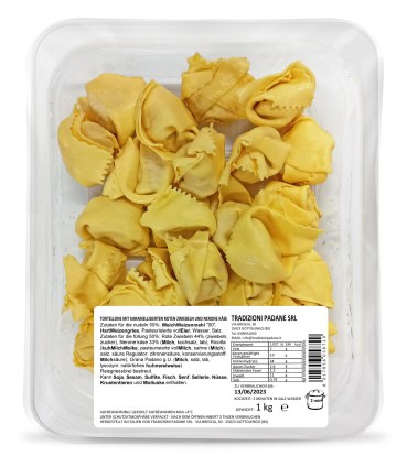 TRADIZIONI PADANE Tortellone cipolle rosse caramellate e formaggio Nerone 26~ x 38 g = 1 kg - TMC 1 mese - 2 minuti di cottura