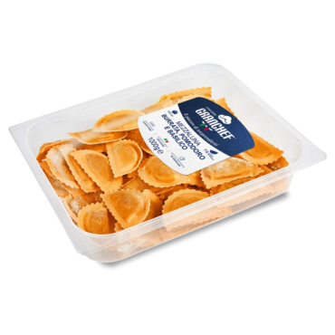 FONTANETO Ravioli Mezzaluna ripieno burrata, pomodoro e basilico MAP (55~ x 18 g = 1 kg) - TMC 14 giorni - 5 minuti di cottura