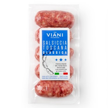 SALUMIFICIO VIANI Salsiccia di puro suino naturale - 5 x 60 g = 300 g - TMC 28 giorni