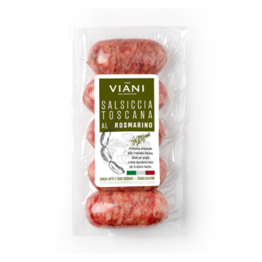 SALUMIFICIO VIANI Salsiccia di puro Suino al rosmarino 5 x 60 g = 300 g - TMC 28 giorni - SV